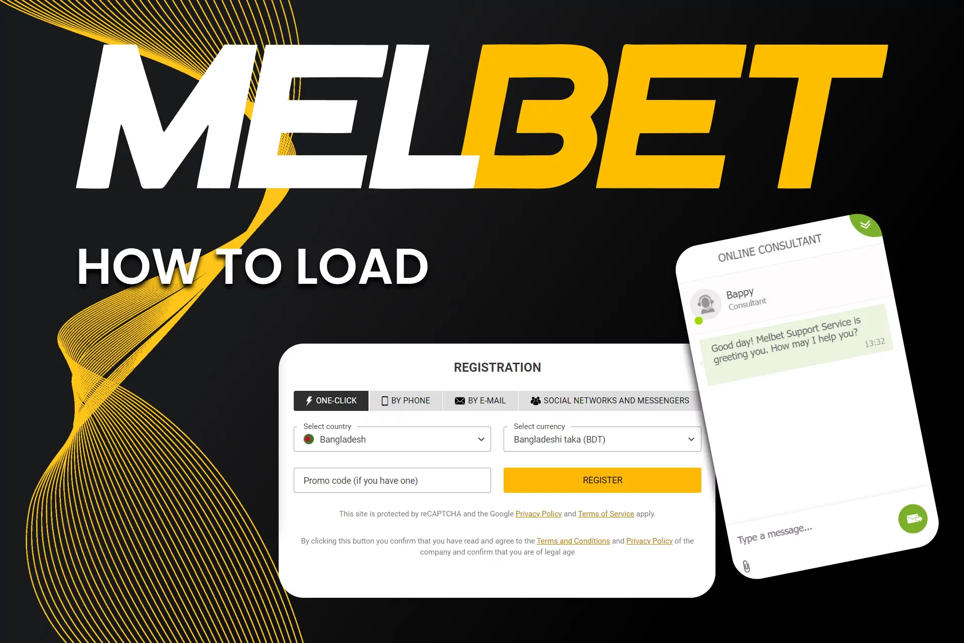 Create an account on Melbet to use the booking code.