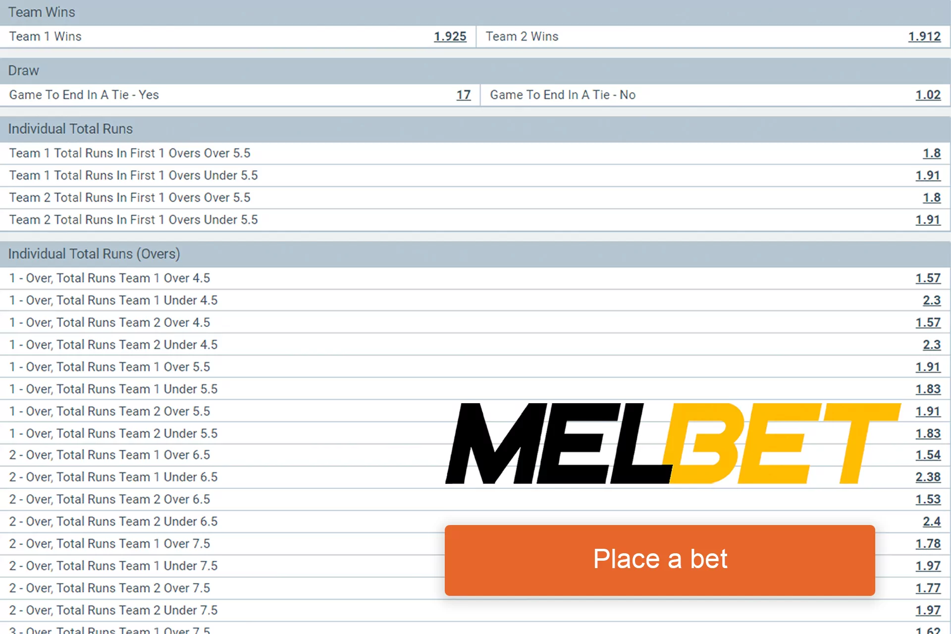 Log in and choose an event you want to start betting at Melbet.