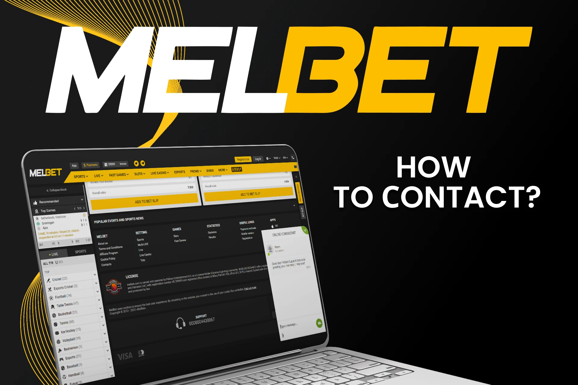 Find out how to contact the Melbet team.