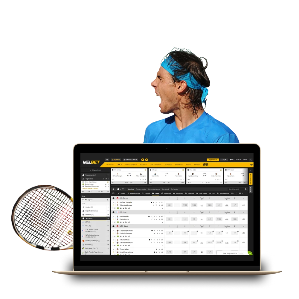 Choose Melbet for tennis betting.